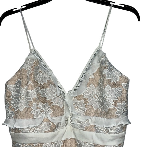 Anthropologie Bardot Vienna Lace White Lace  Nuce Slip Sheath Midi Dress Size 6 - Picture 6 of 15